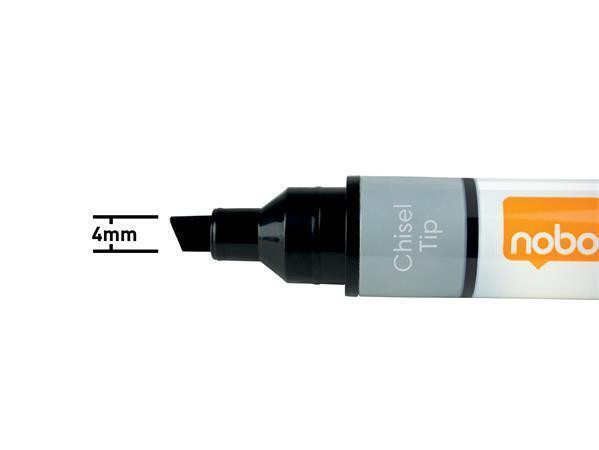 Popisovač na tabule a flip chart, mix barev, 4 mm, zkosený hrot, 4 ks, NOBO 1915387
