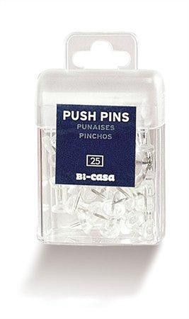 Připínáčky, průhledné, 25ks
