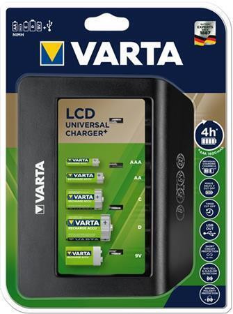 Nabíječka baterií "Universal" AA/AAA/C/D/9V, LCD displej, VARTA