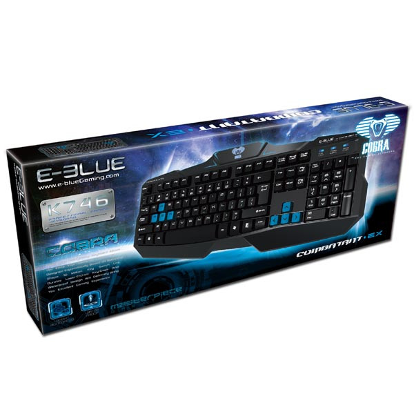 E-blue Cobra EKM746 klávesnice drátová (USB) CZ/SK, černá, DOPRODEJ