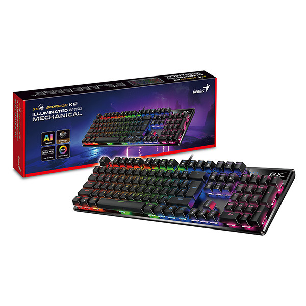 Genius GX Gaming Scorpion K12 Copilot klávesnice drátová (USB) CZ/SK, černá mechanická