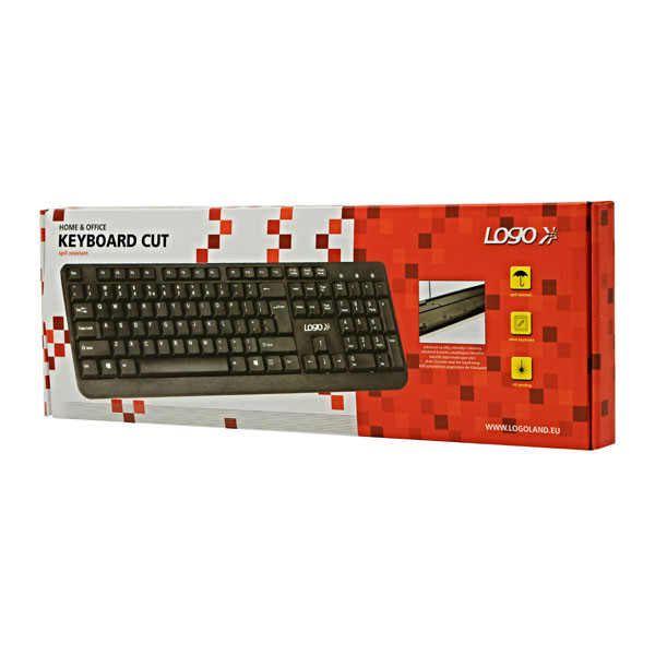 Logo Cut klávesnice drátová (USB) US, černá