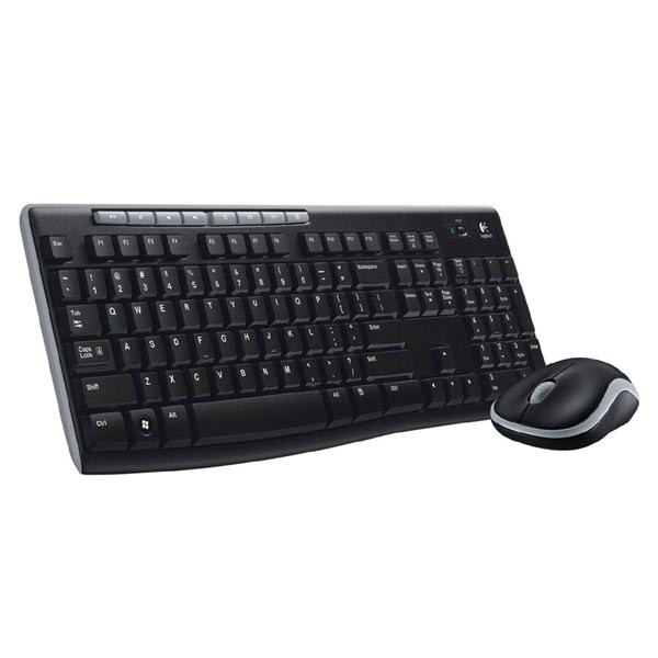 Logitech MK270 sada klávesnice bezdrátová CZ/SK, černá s bezdrátovou laserovou myší, AAA, multimediální, 2.4 [GHz]