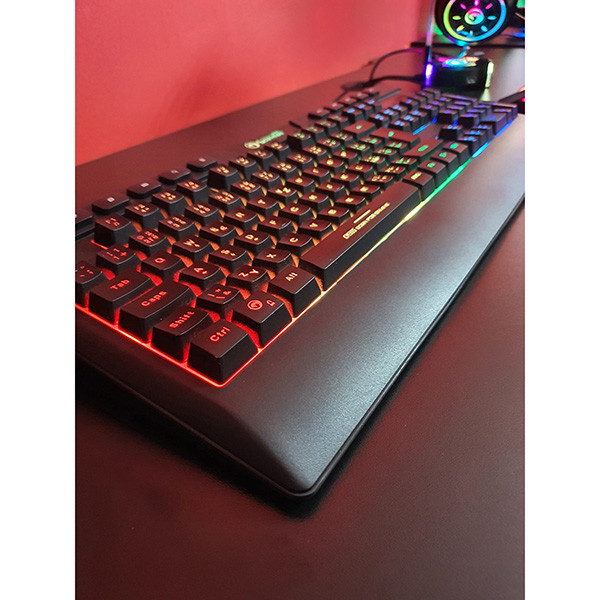 Marvo CM305 RGB sada klávesnice drátová (USB) CZ/SK, černá s herní myší a sluchátky, herní, membránová typ RGB podsvícená