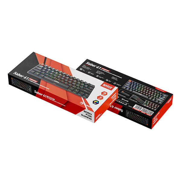 Marvo SABER 61 klávesnice drátová (USB) US, černá mechanická