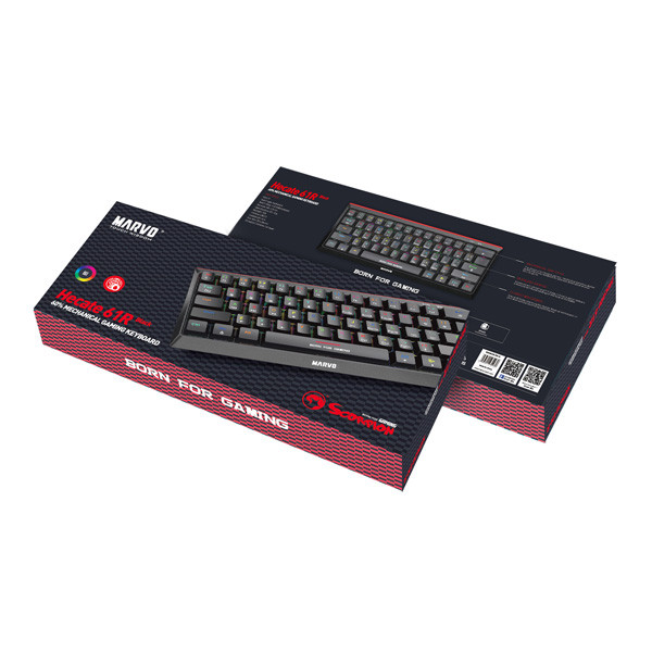 Marvo HECATE 61B klávesnice drátová (USB) US, černá mechanická