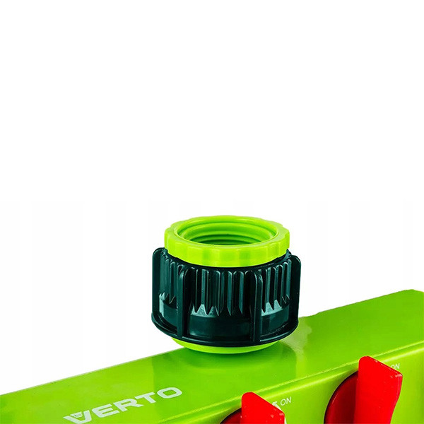 Verto čtyřventilový rozdělovač maximální čas vypnutí 120 minut, 1/2" i 3/4", zelený, 15G761