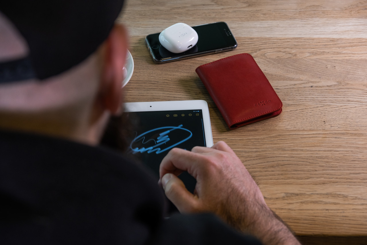 Kožená peněženka FIXED Wallet XL, červená