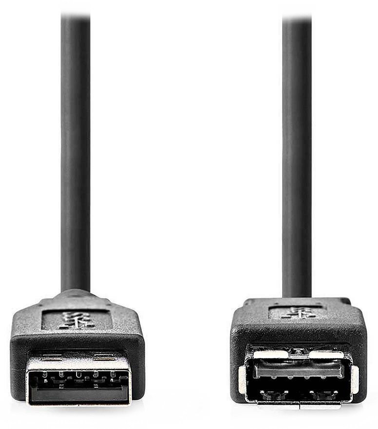 NEDIS prodlužovací kabel USB 3.2 Gen 1/ zástrčka USB-A - zásuvka USB-A/ 5 Gbps/ kulatý/ černý/ bulk/ 1m