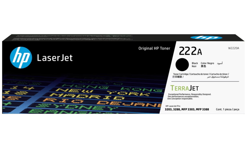 HP 222A černá originální laserová tonerová kazeta