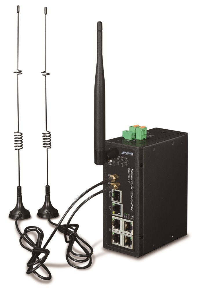 OPRAVENÉ - POUŽITÉ - Planet IoT/M2M průmyslová brána, 1xWAN+3xLAN 1Gb, 2xLTE, WiFi ac, 3xCOM, I/O, DIN, IP30, -35/+75C, ...