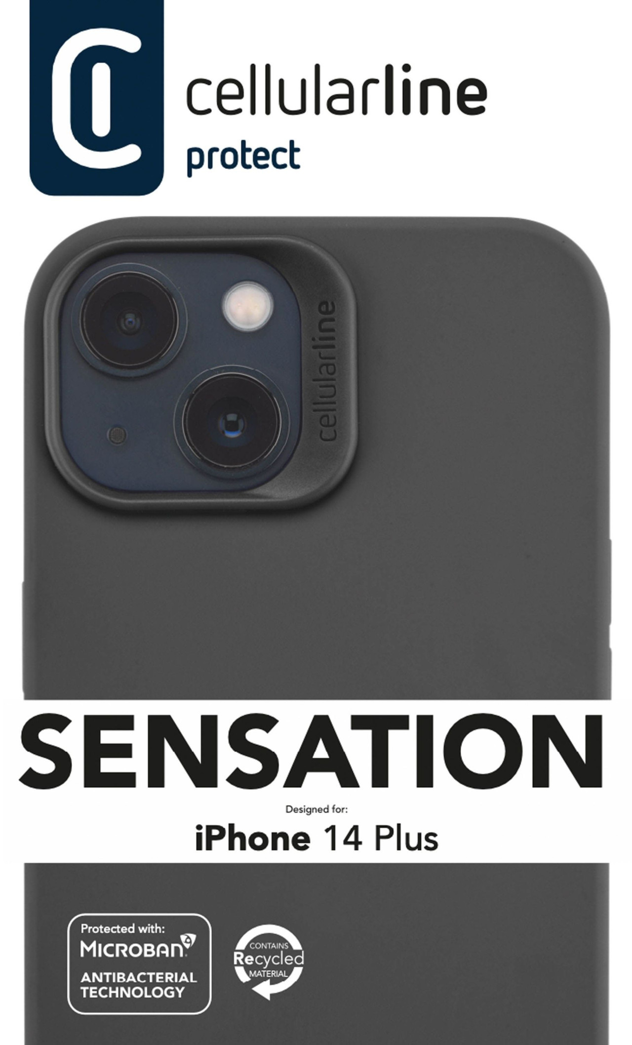Ochranný silikonový kryt Cellularline Sensation pro Apple iPhone 14 Plus, černý