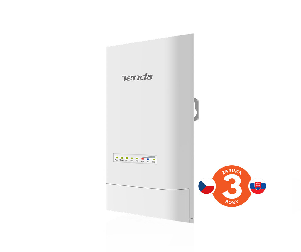 Tenda OS3 Outdoor CPE 5 GHz WiFi AC900, 867Mb/s, 4x LAN, 12 dBi, IP65, pasivní PoE výhybka + adaptér