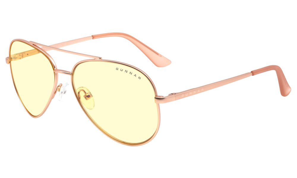 GUNNAR kancelářske/herní brýle MAVERICK ROSE GOLD * jantárová skla * BLF 65 *  GUNNAR focus