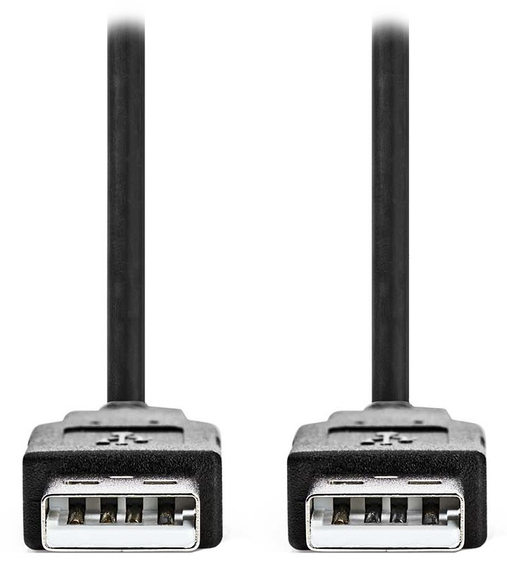 NEDIS kabel USB 2.0/ zástrčka USB-A - zástrčka USB-A/ černý/ bulk/ 3m