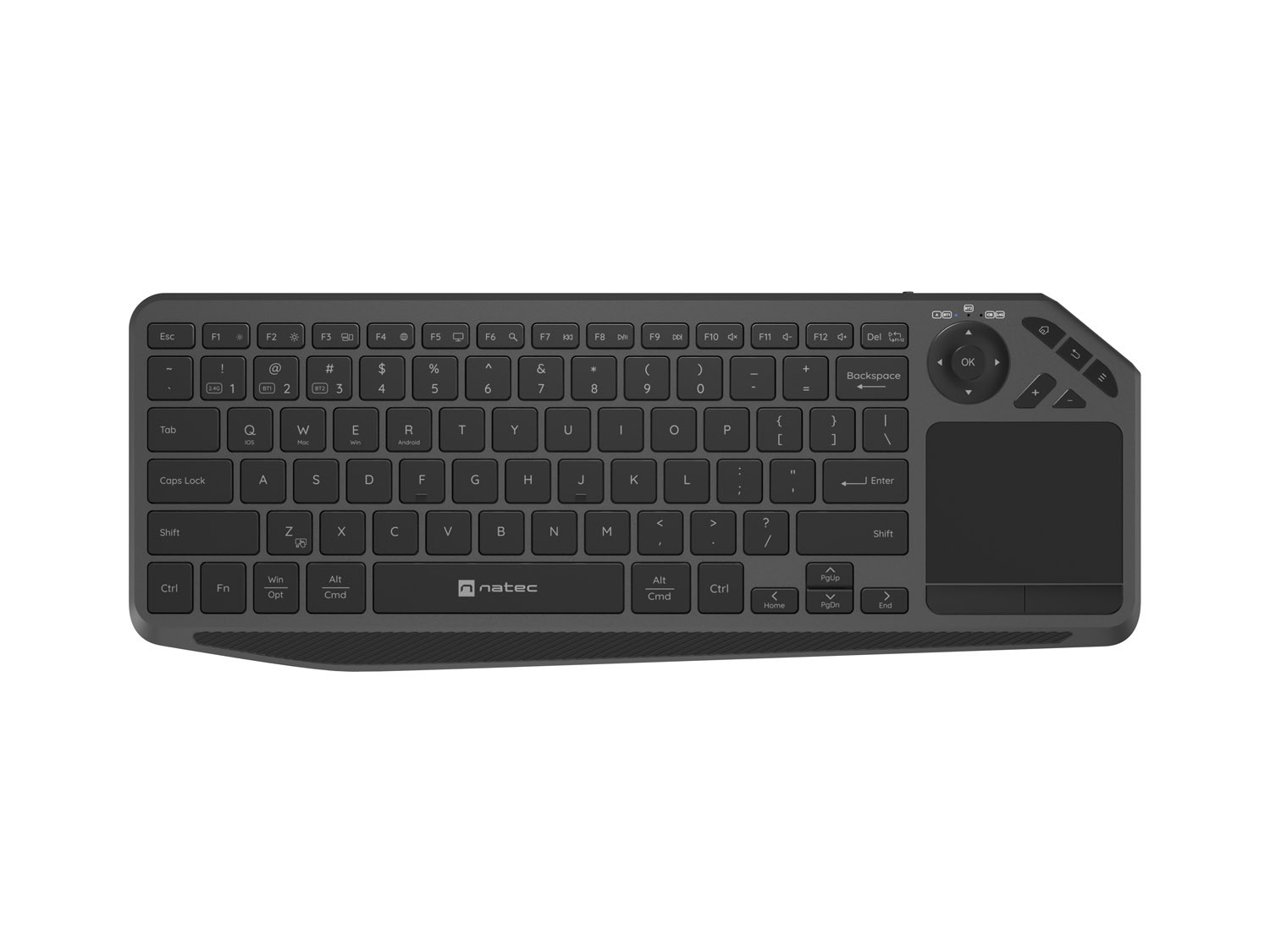 Bezdrátová klávesnice pro Smart TV Natec TURBOT 2/USB+BT/US/Černá