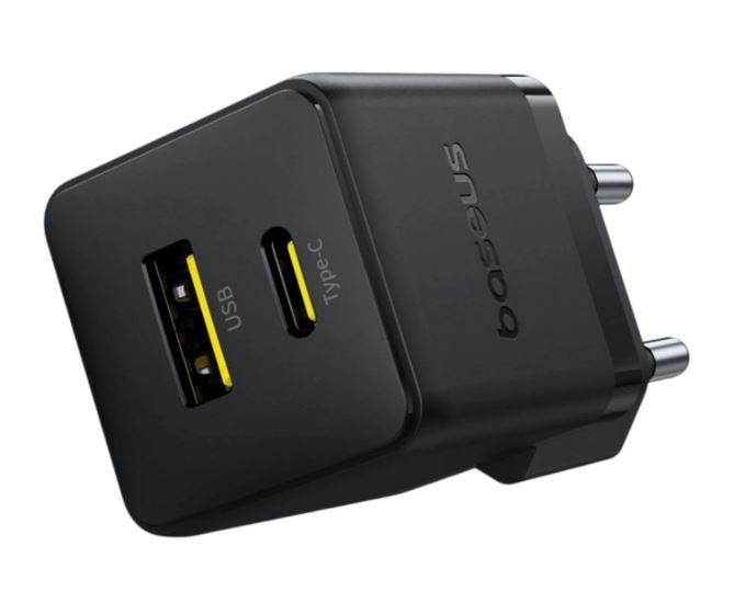 Baseus Rychlonabíječka do sítě Palm 30W 1xUSB-A 1xUSB-C PD QC 3.0 černá