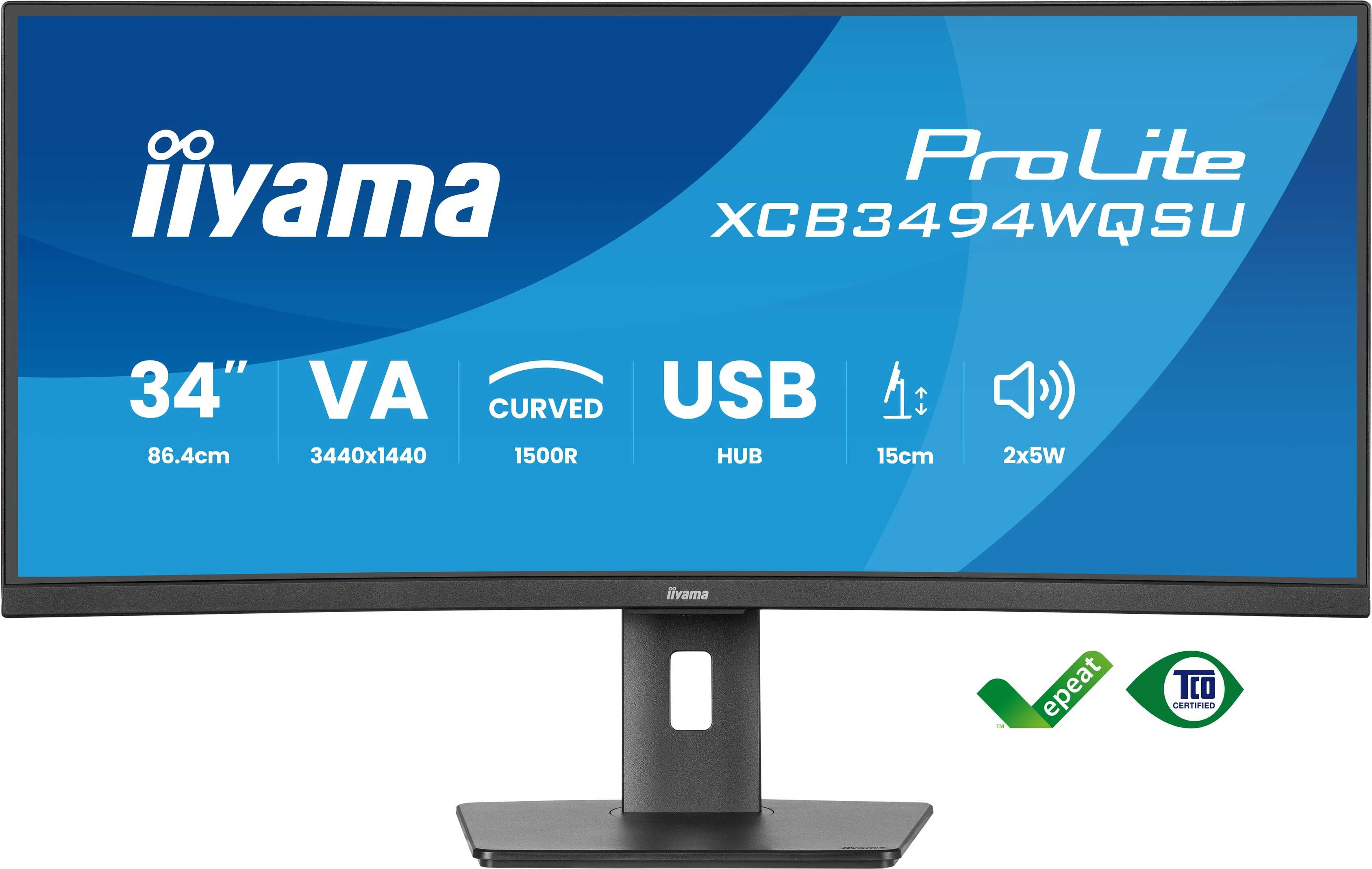 iiyama ProLite/XCB3494WQSU-B1/34"/VA/wQHD/120Hz/0,4ms/Black/3R