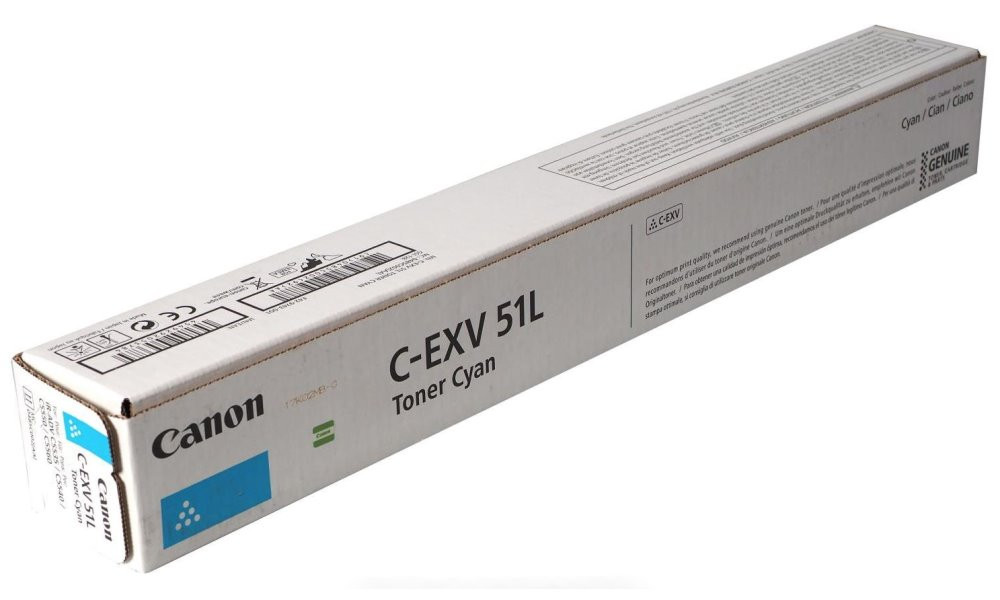 Canon originální  TONER CEXV51L CYAN iR-ADV C55xx/C57xx Low Yield Toner  26 000 stran A4 (5%)