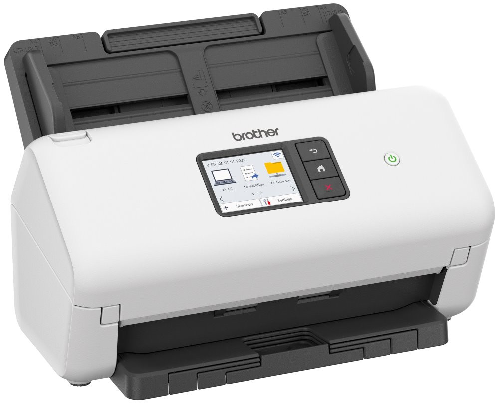 BROTHER stolní skener dokumentů Brother ADS-4500W / oboustranný / A4 / 35 stran / dotykový displej / LAN / WiFi