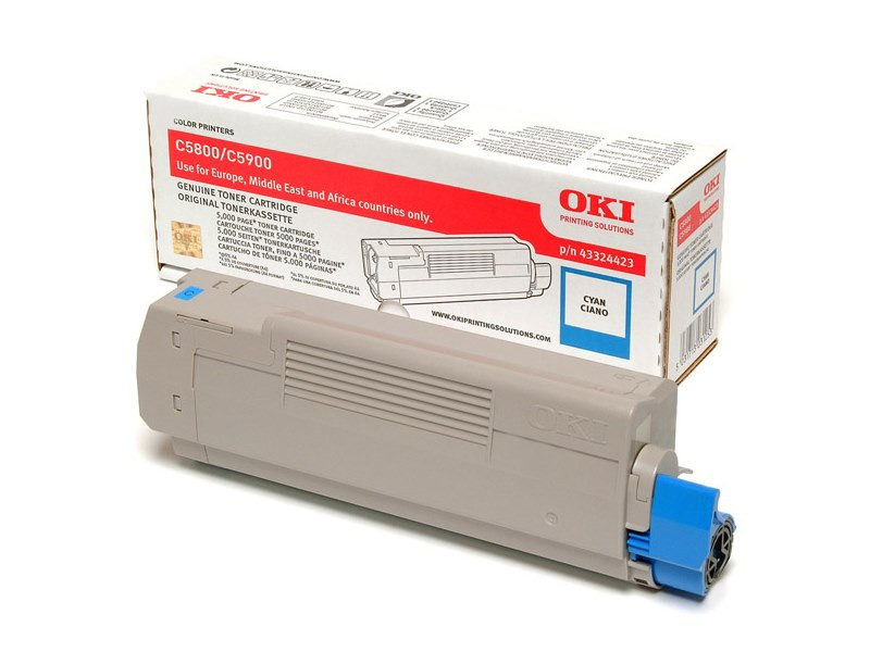 OKI originál tonerová kazeta 43324423/ C5550 MFP/ C5800/ C5900/ 5000 stran/ azurová