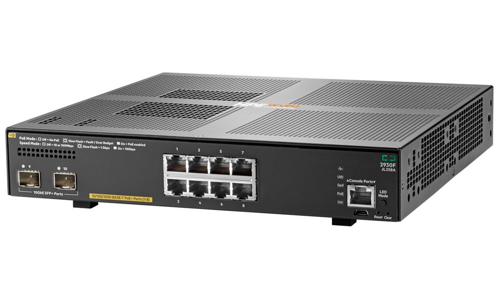 HPE Aruba Networking 2930F 8G PoE+ 2SFP+ Switch