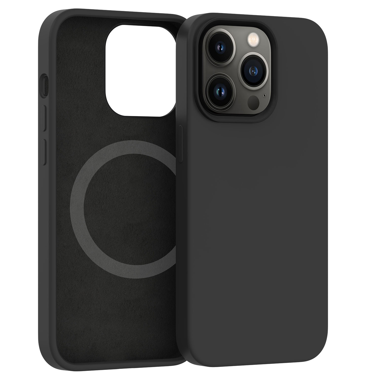 ER POWER Silikonový kryt CARNEVAL SNAP pro iphone 14 Pro Max s MagSafe - Černá