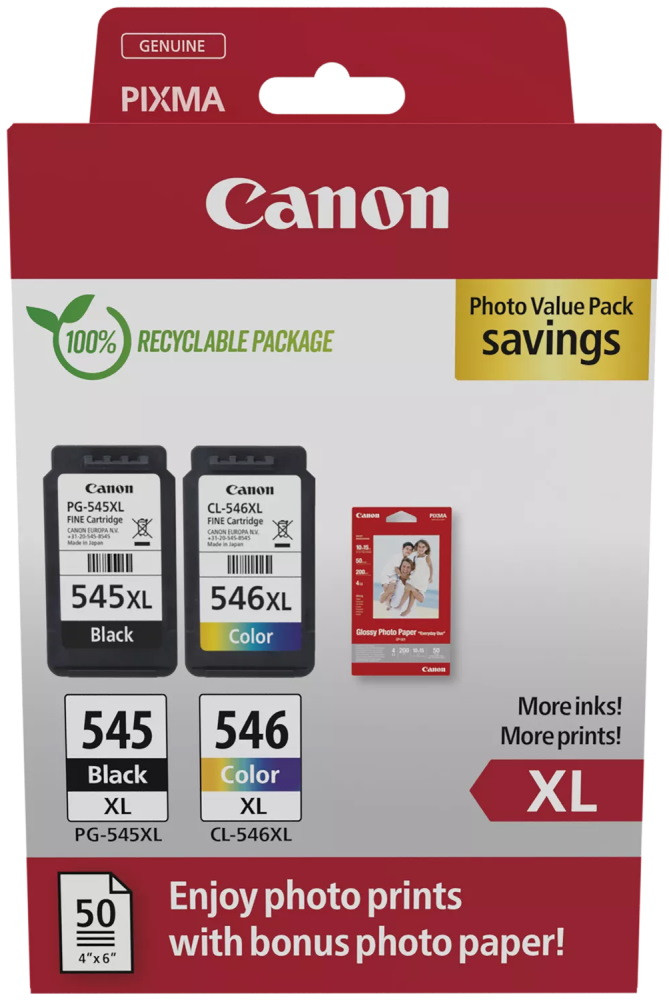 Canon inkoustová náplň PG-545XL/CL-546XL PHOTO VALUE  4x6 (GP-501 50listů)