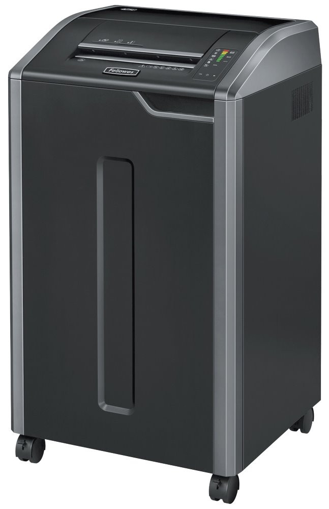 FELLOWES skartovač 425 Ci/ křížový řez 4x30 mm/ objem koše 114 l/ stupeň utajení P-4 (důvěrné)/ černý