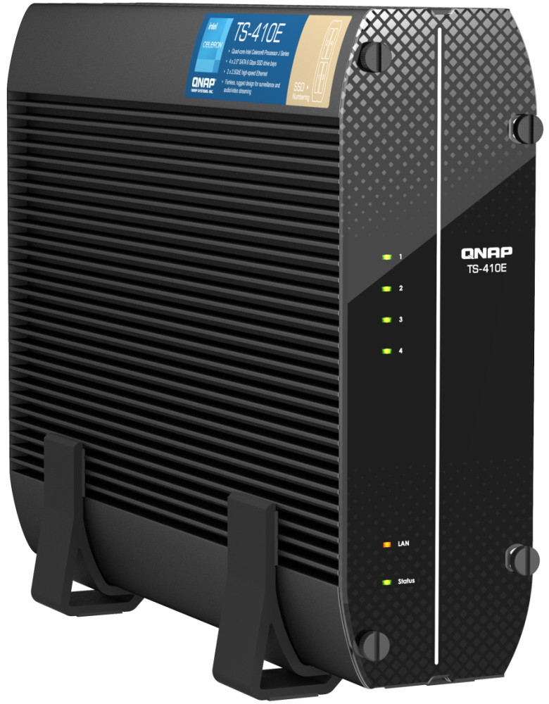 QNAP TS-410E-8G   4x 2,5" SATA, 8GB RAM, 2x 2,5GbE, 4x USB 3.2, 1x 4K HDMI, fanless