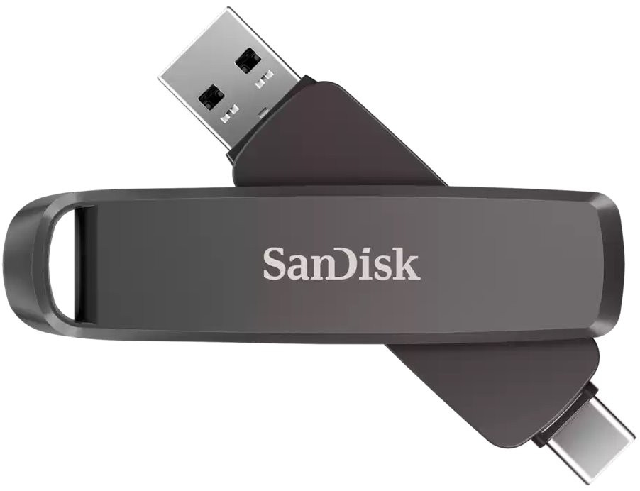 SanDisk Extreme PRO Dual Drive 512GB / USB Type-C + USB Type-A / USB 3.2 Gen 1 / kov / černá