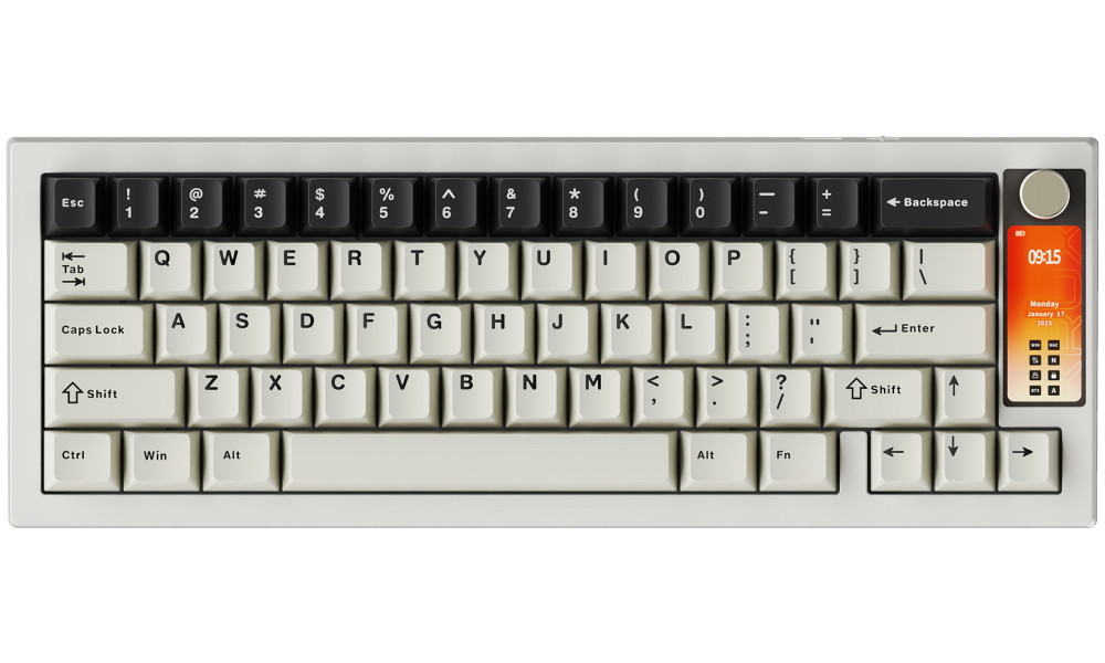 Krux mechanická klávesnice Drox / bezdrátová / Krux Violet sw./ ARGB / 2,4Ghz / BT / USB / display