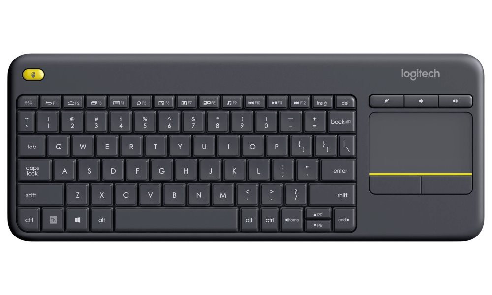 Logitech klávesnice Touch K400 Plus / Bezdrátová/ 2.4GHz/ Touchpad/ USB přijímač/ UK/ Černá