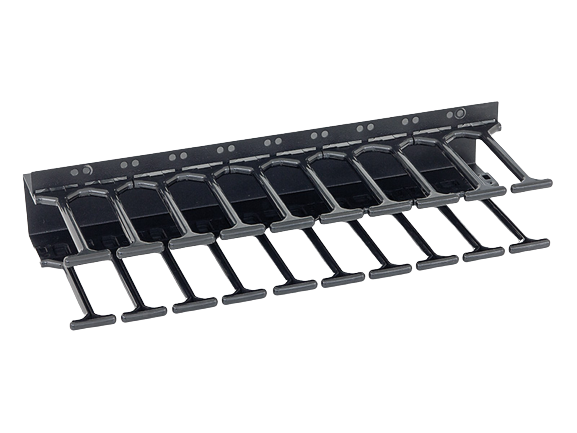 19" vyvaz.panel 47U Hřeben,dvouřadý černý 12cm trn