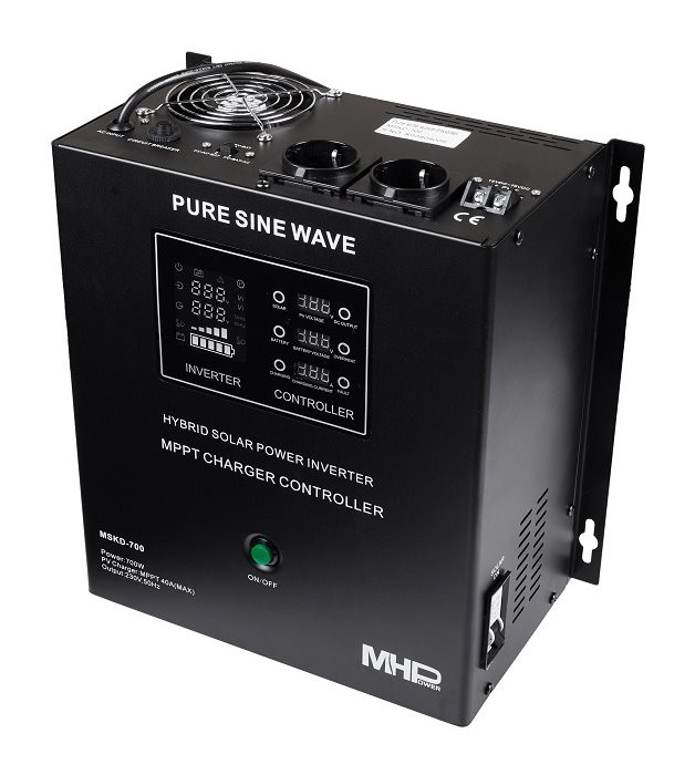 MHPower záložní zdroj MHPower MSKD-700-12, UPS, 700W, čistý sinus, 12V, solární regulátor MPPT