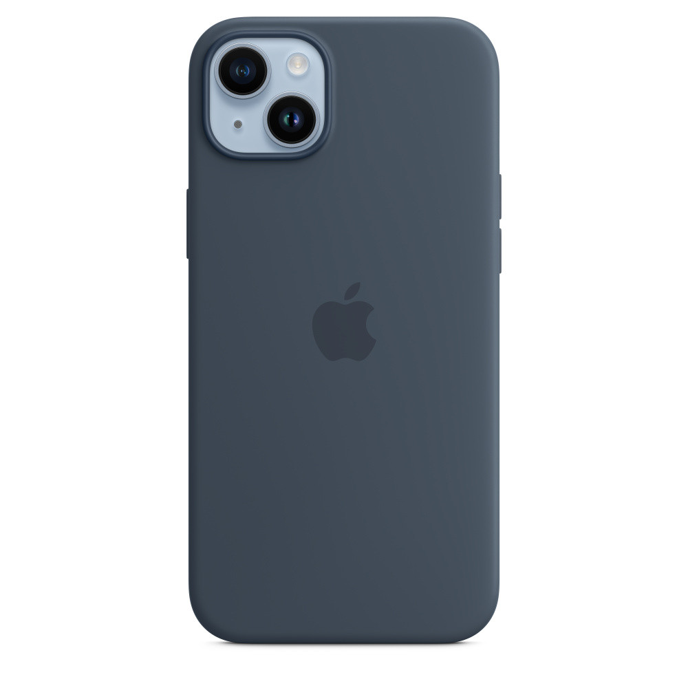 iPhone 14+ Silicone Case with MS - Storm Blue / SK