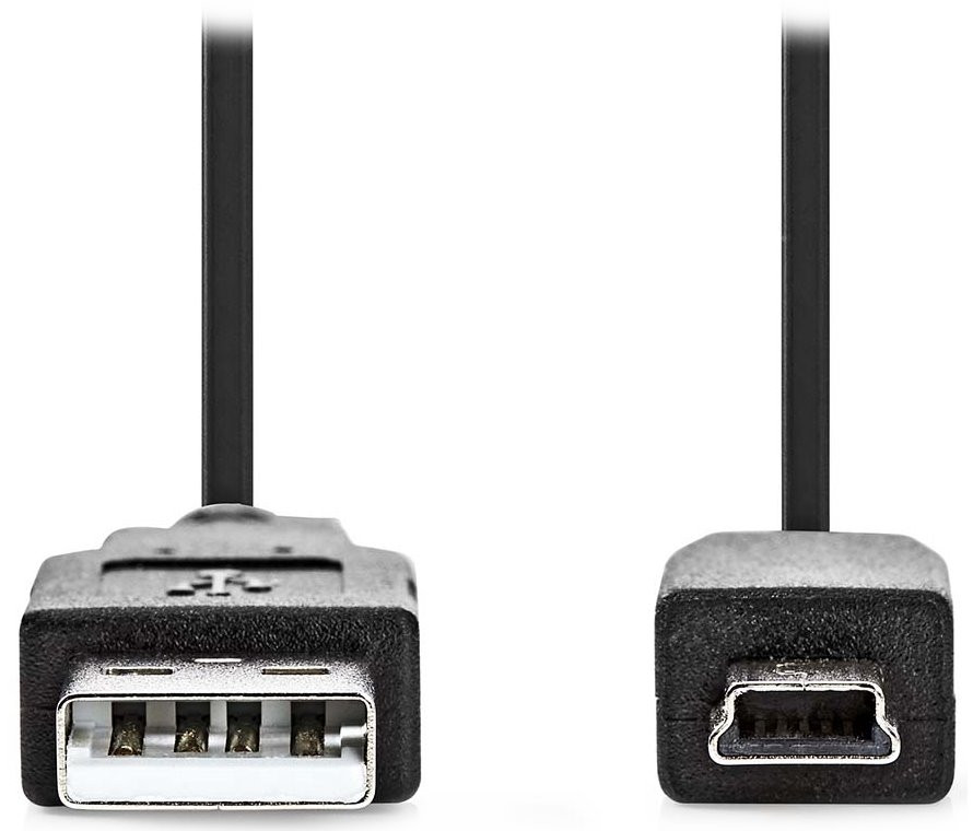 NEDIS kabel USB 2.0/ zástrčka USB-A - zástrčka USB Mini-B 5 pinů/ černý/ bulk/ 1m
