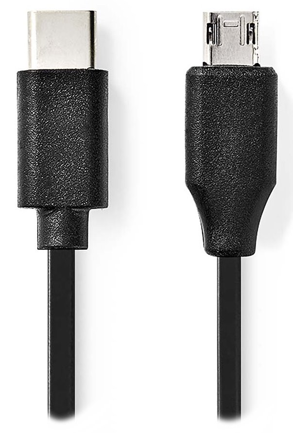 NEDIS kabel USB 2.0/ zástrčka USB-C - zástrčka USB micro-B/ černý/ bulk/ 1m