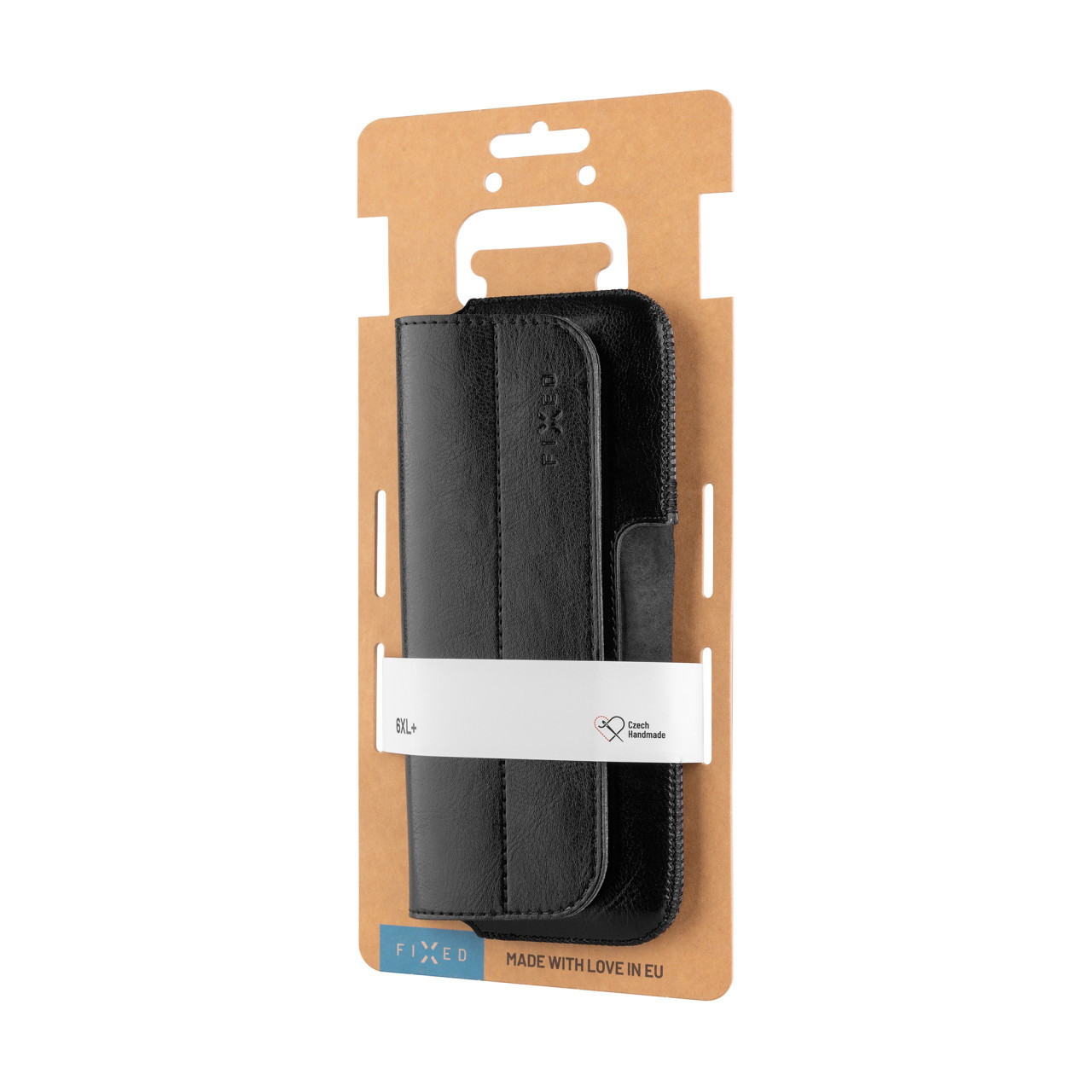 Horizontální pouzdro FIXED Sarif se zavíráním, PU kůže, velikost 6XL, černé