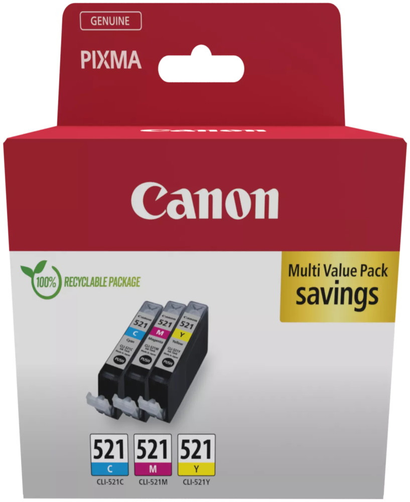 Canon inkoustová náplň CLI-521 C/M/Y  MULTI BJ CARTRIDGE CLI-521 C/M/Y Pack