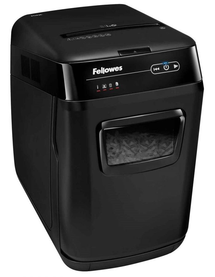 FELLOWES skartovač AutoMax 150 C/ křížový řez 4x38 mm/ objem koše 32 l/ stupeň utajení P-4 (důvěrné)/ černý