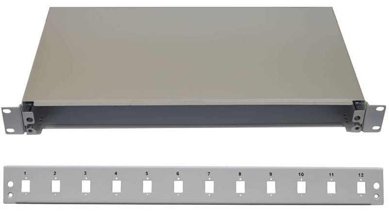 19" Optická vana 12xSC simplex včetně kazety šedá