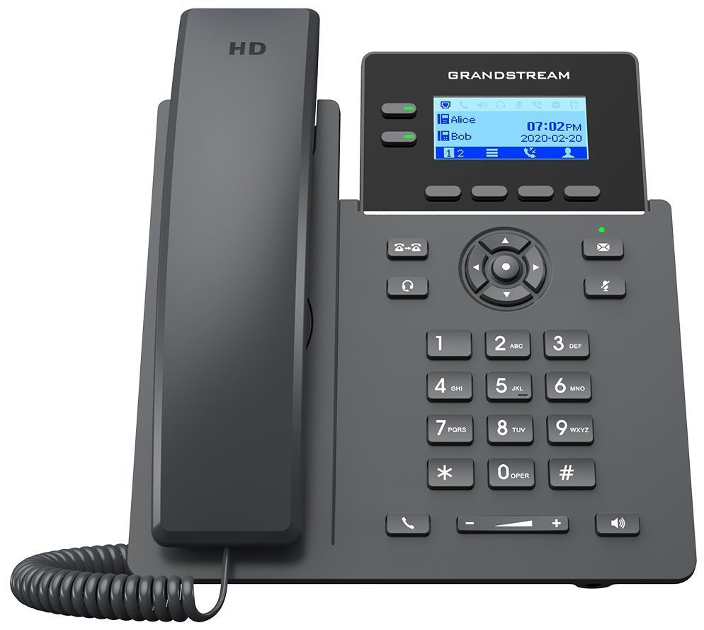 Grandstream GRP2602W/ VoIP telefon/ 2,21" podsvícený grafický display/ 4x SIP/ 2x LAN 10/100 Mbps/ PoE/ WiFi/ GDMS