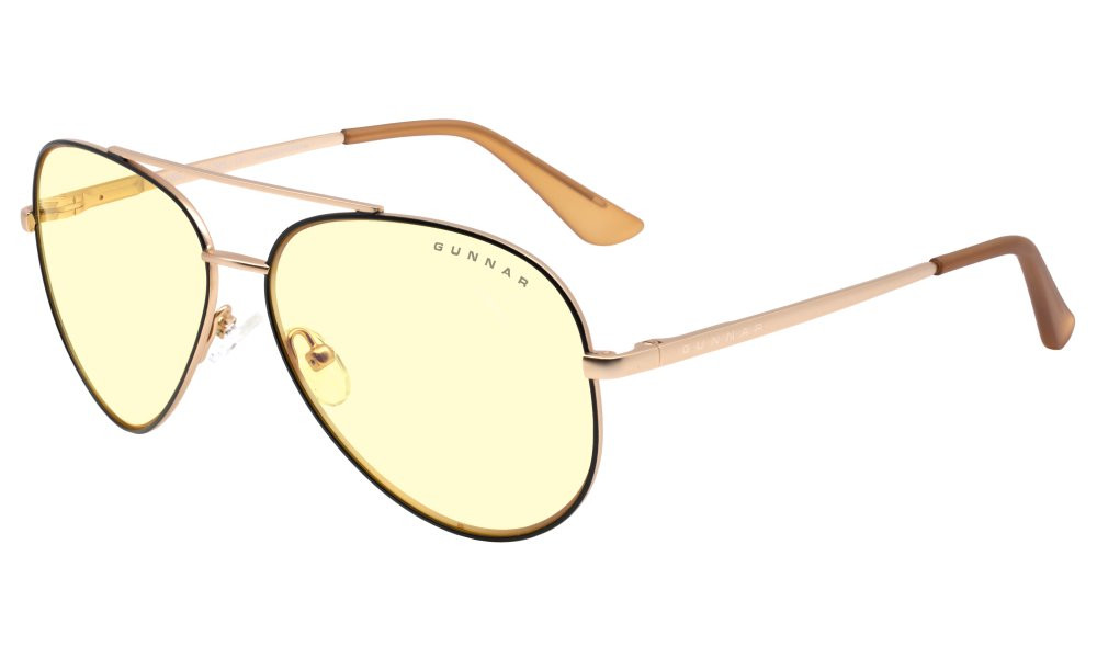 GUNNAR kancelářske/herní brýle MAVERICK BLACK/GOLD * jantárová skla * BLF 65 *  GUNNAR focus