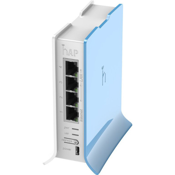 MikroTik RouterBOARD RB941-2nD-TC, hAP-Lite, 650Mhz CPU, 32MB RAM, 4xLAN, 2.4Ghz 802b/g/n, ROS L4, case, PSU
