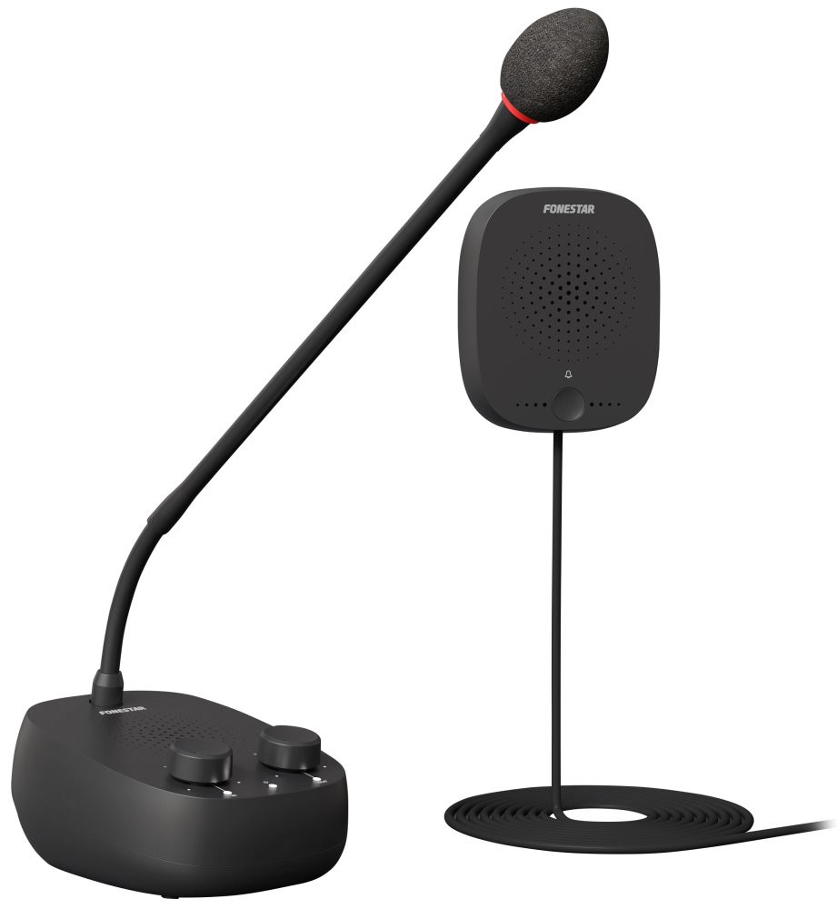Fonestar Obousměrný intercom s anti-feedback, automatickým řízením, prioritou interní komunikace, sluchátka, 2×5 W