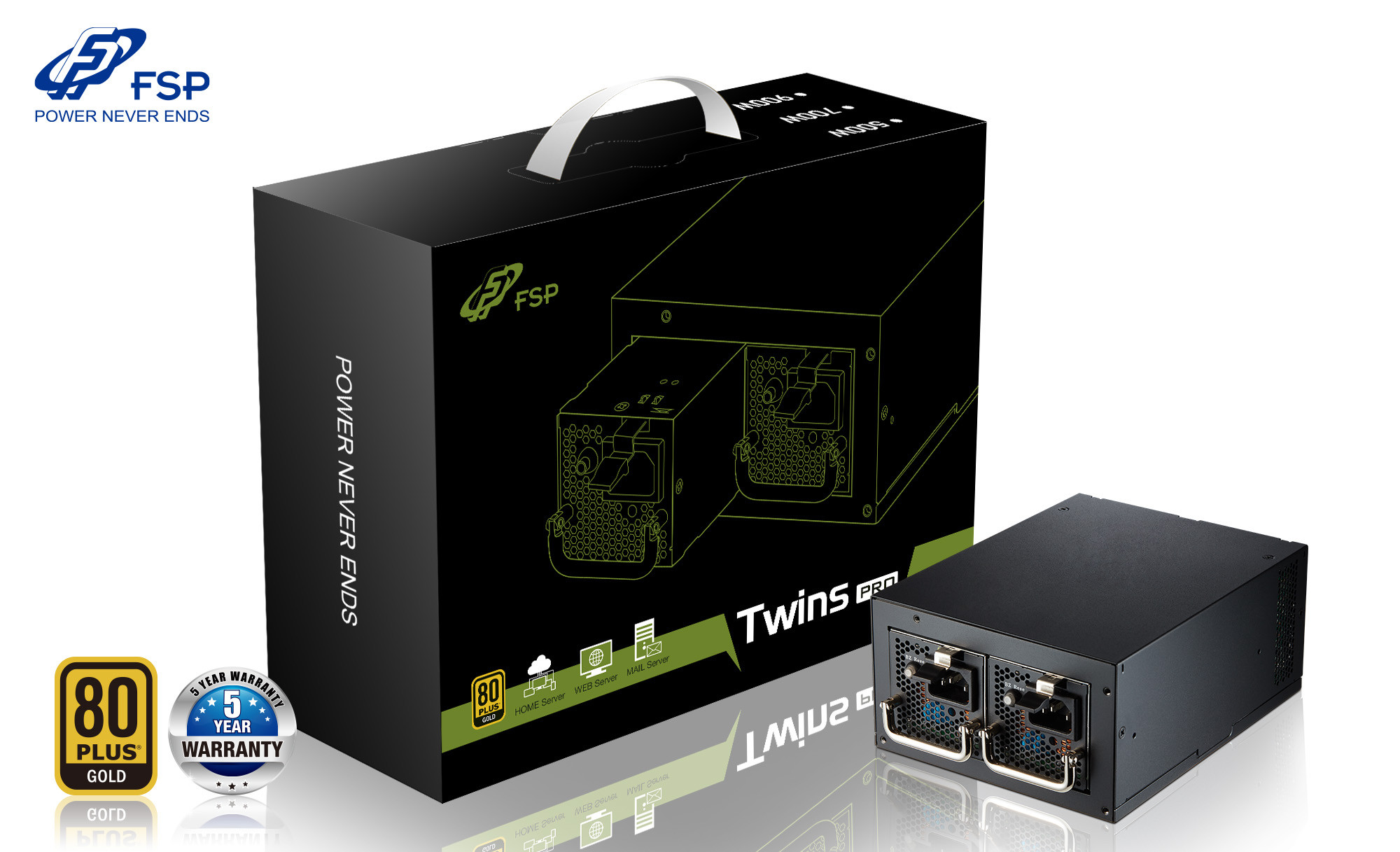 FSP TWINS PRO/500W/ATX/80PLUS Gold/Retail
