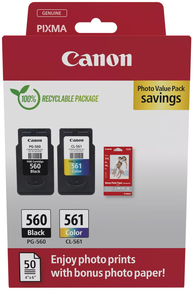 Canon inkoustová náplň CRG PG-560/CL-561 PVP 4x6 (GP-501 50listů)