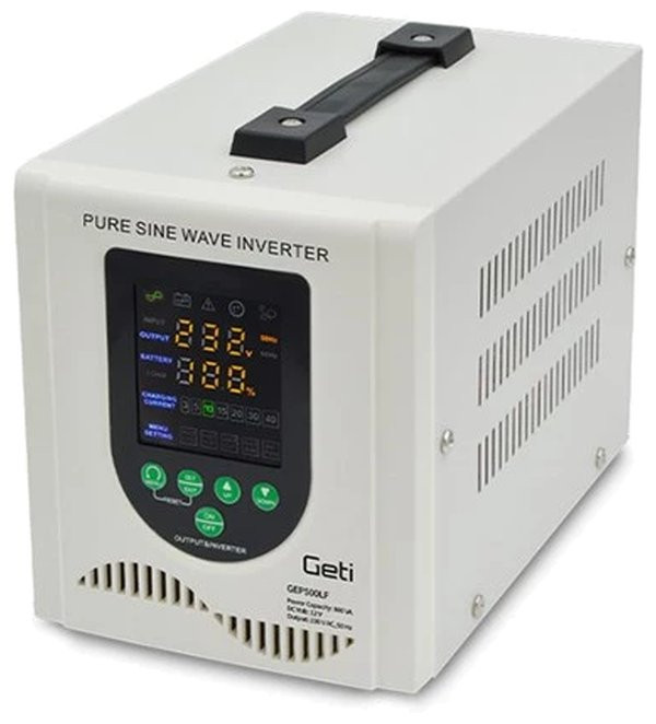 Solarmi Geti GEP500LF UPS záložní zdroj s externí baterií 500W (800VA), baterie 12V LFP/Pb / AC230V čistý sinus