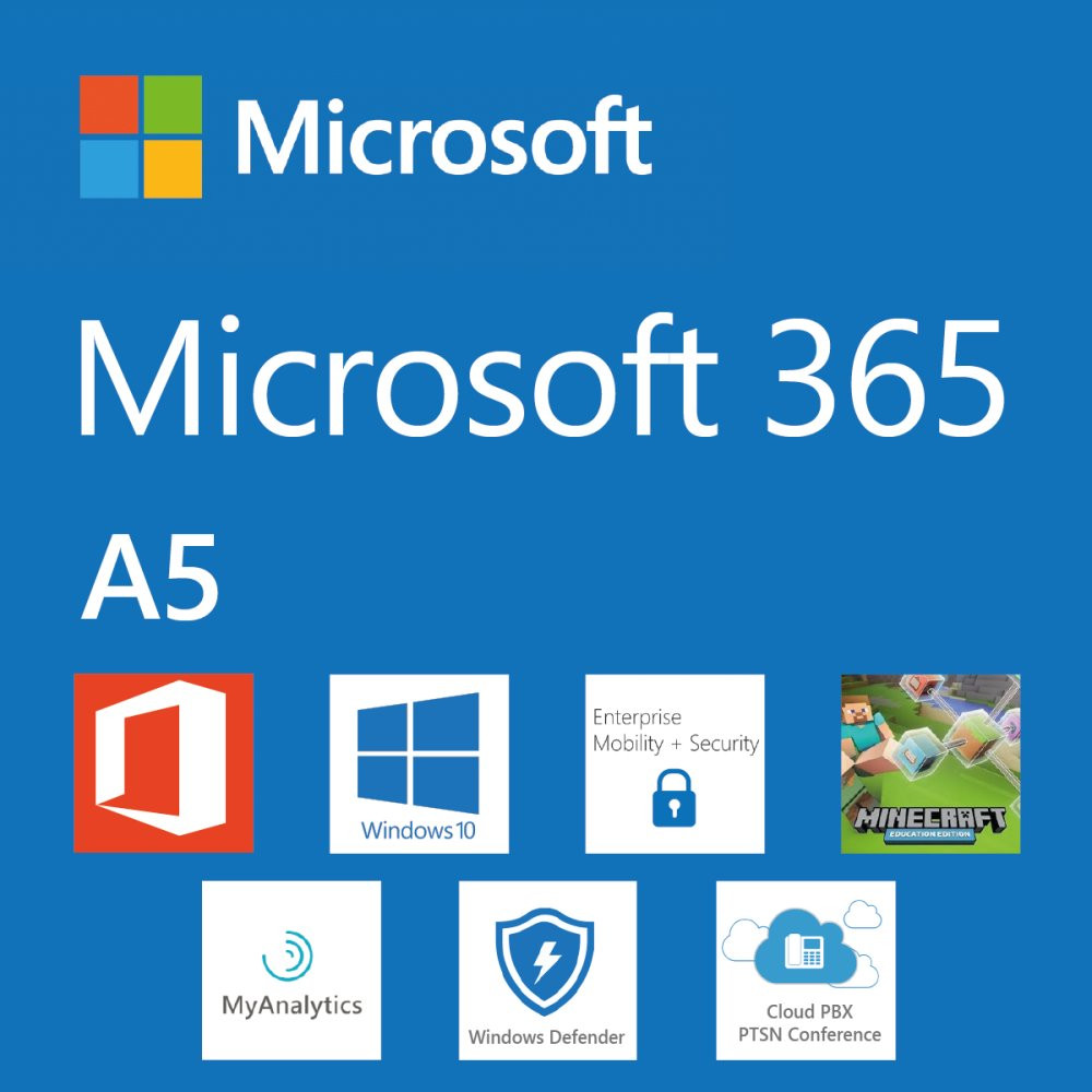 Elektronicky: Microsoft CSP Microsoft 365 A5 for students (pro studenty) předplatné 1 rok, vyúčtování ročně